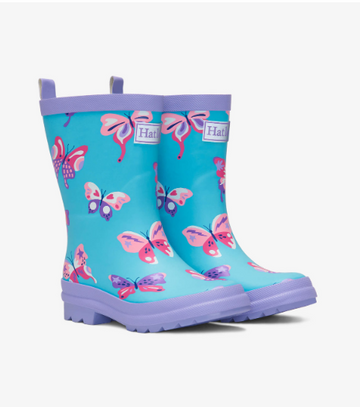 Doodle Butterflies Matte Rain Boots